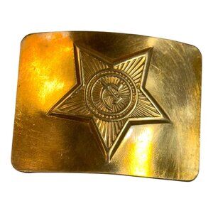 Vintage Soviet Union Brass Belt Buckle With Star Emblem USSR Soldier Military